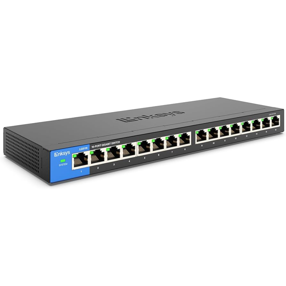 LINKSYS SWITCH LGS116-UK 16 PORT GIGABIT UNMANAGED
