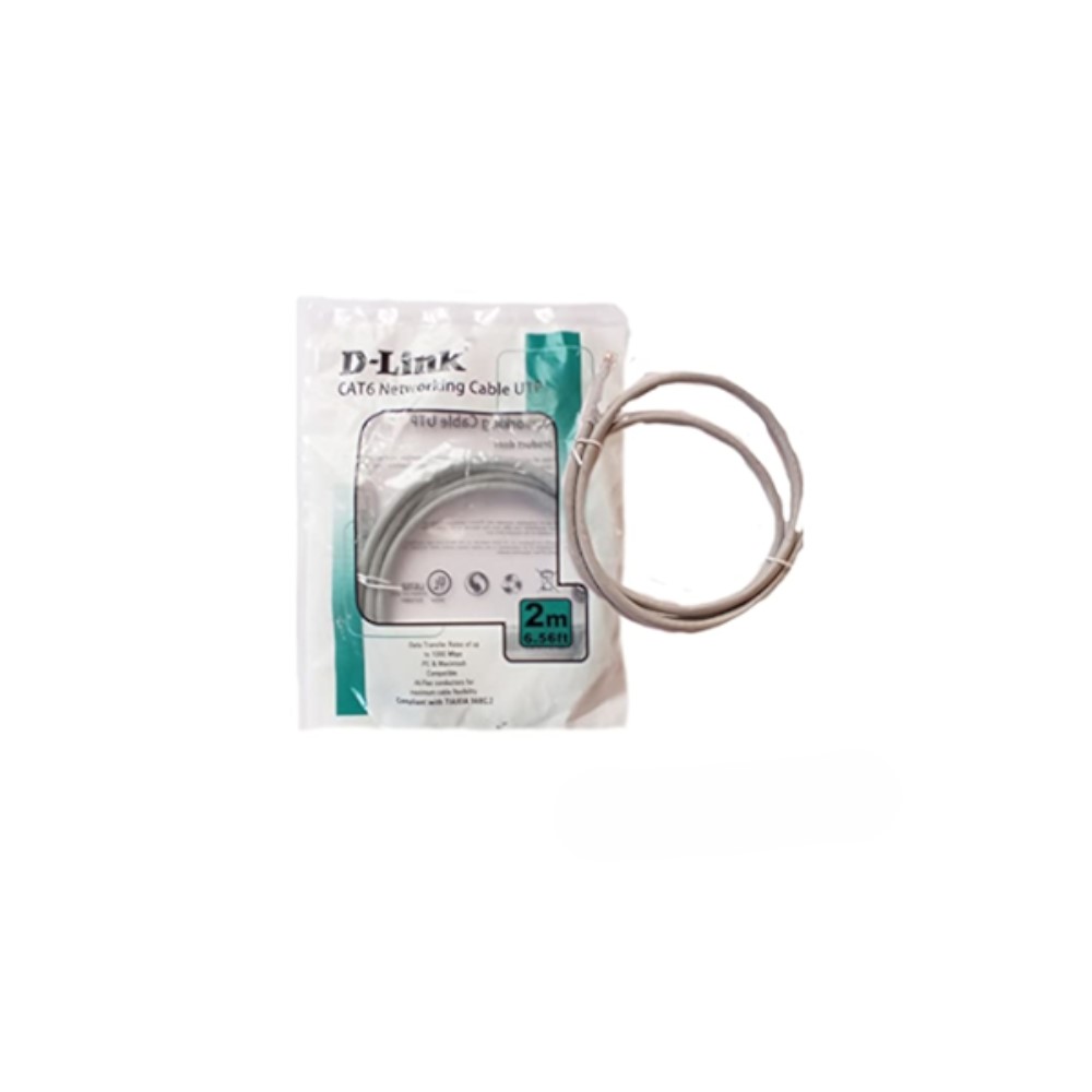 D-LINK PATCH CABLE CAT6 2 METER GREY COPPER