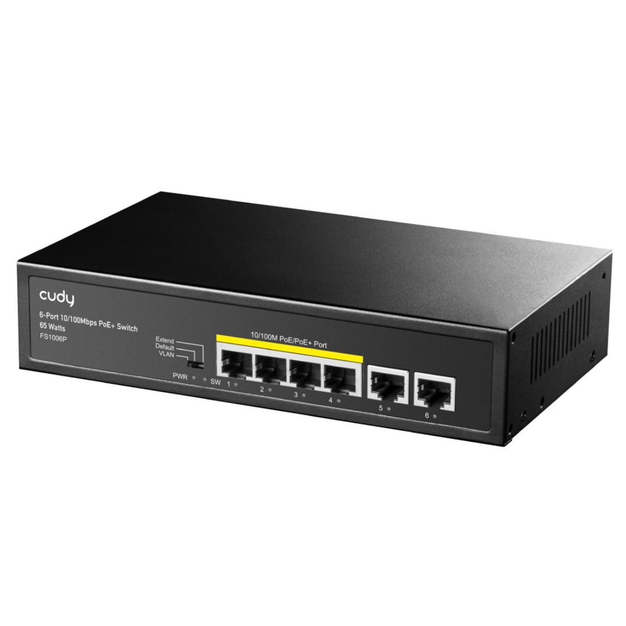 Cudy FS1006P 6-Port 10/100Mbps PoE+ Switch – 4 PoE Ports, 65W Budget