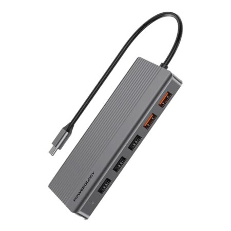 Powerology 12-in-1 USB-C Hub – Multiport Adapter with High-Speed Connectivity