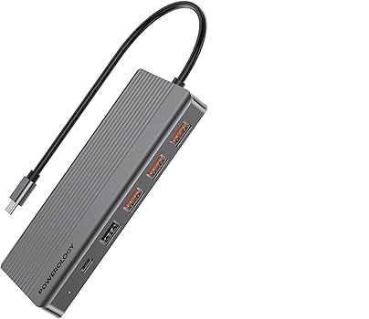 Powerology 13-in-1 USB-C Hub – Multiport Adapter with 4K HDMI, Ethernet, and Fast Charging