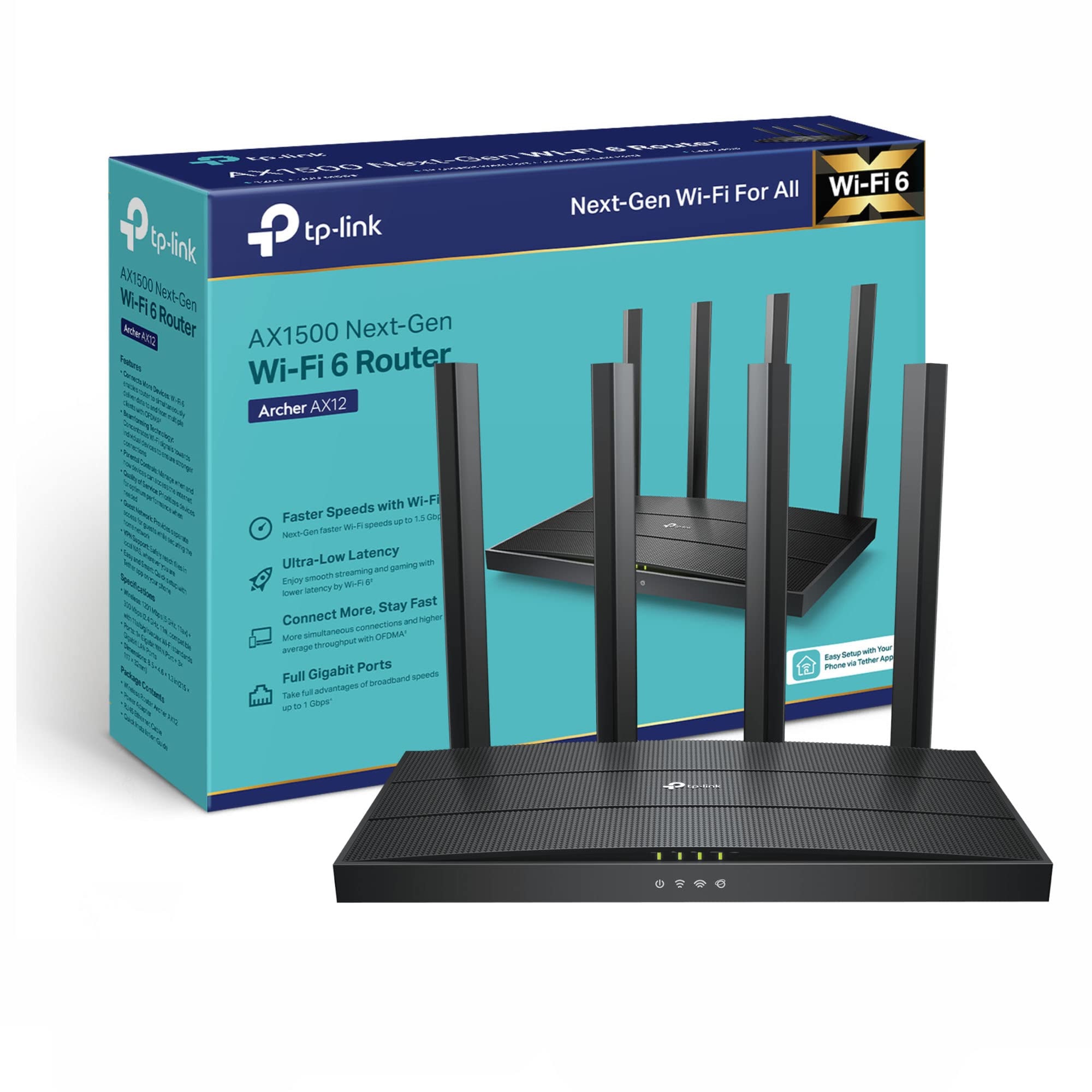 TP-Link Archer AX12 AX1500 Wi-Fi 6 Router – Dual-Band, Gigabit Ports, OFDMA