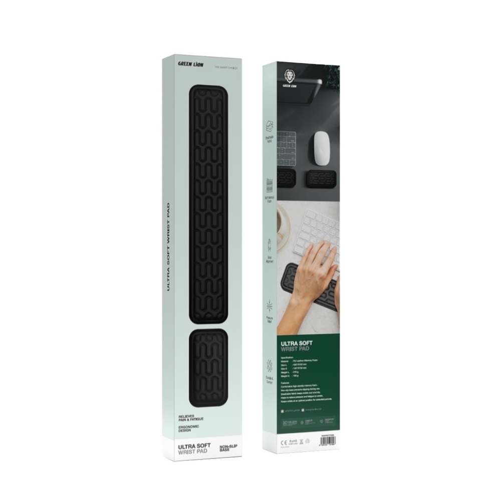 Green Lion Ultra Soft Wrist Pad – Ergonomic Keyboard & Mouse Support